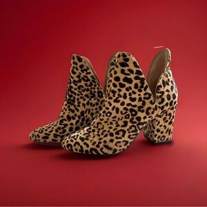 STEVE MADDEN Rockstar Ankle Womens Booties Sz 11 Tan Leopard Print